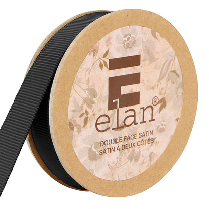 ELAN Grosgrain Ribbon 12mm x 5m - Black - Full Spool