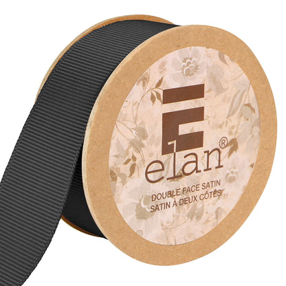 ELAN Grosgrain Ribbon 24mm x 5m - Black - Full Spool
