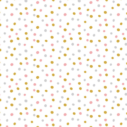 Confetti - Pink & Gold - Organic Cotton Flannel