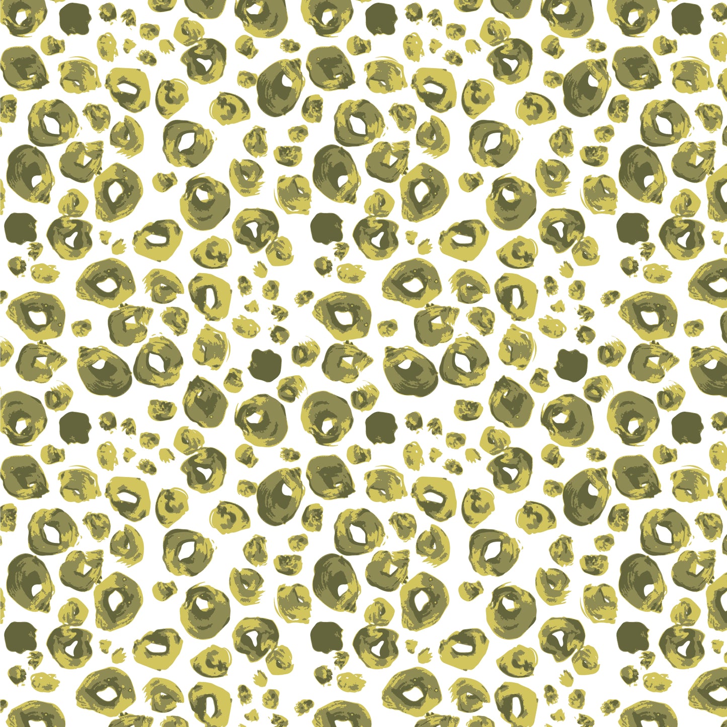 Spotties - Green Leopard - Organic Quilting Cotton Fabric - GOTS
