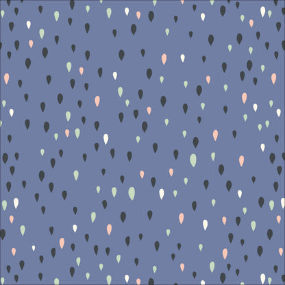 Organic Cotton Sateen - Sweet Nothing - Seeds / Rain - Blue -