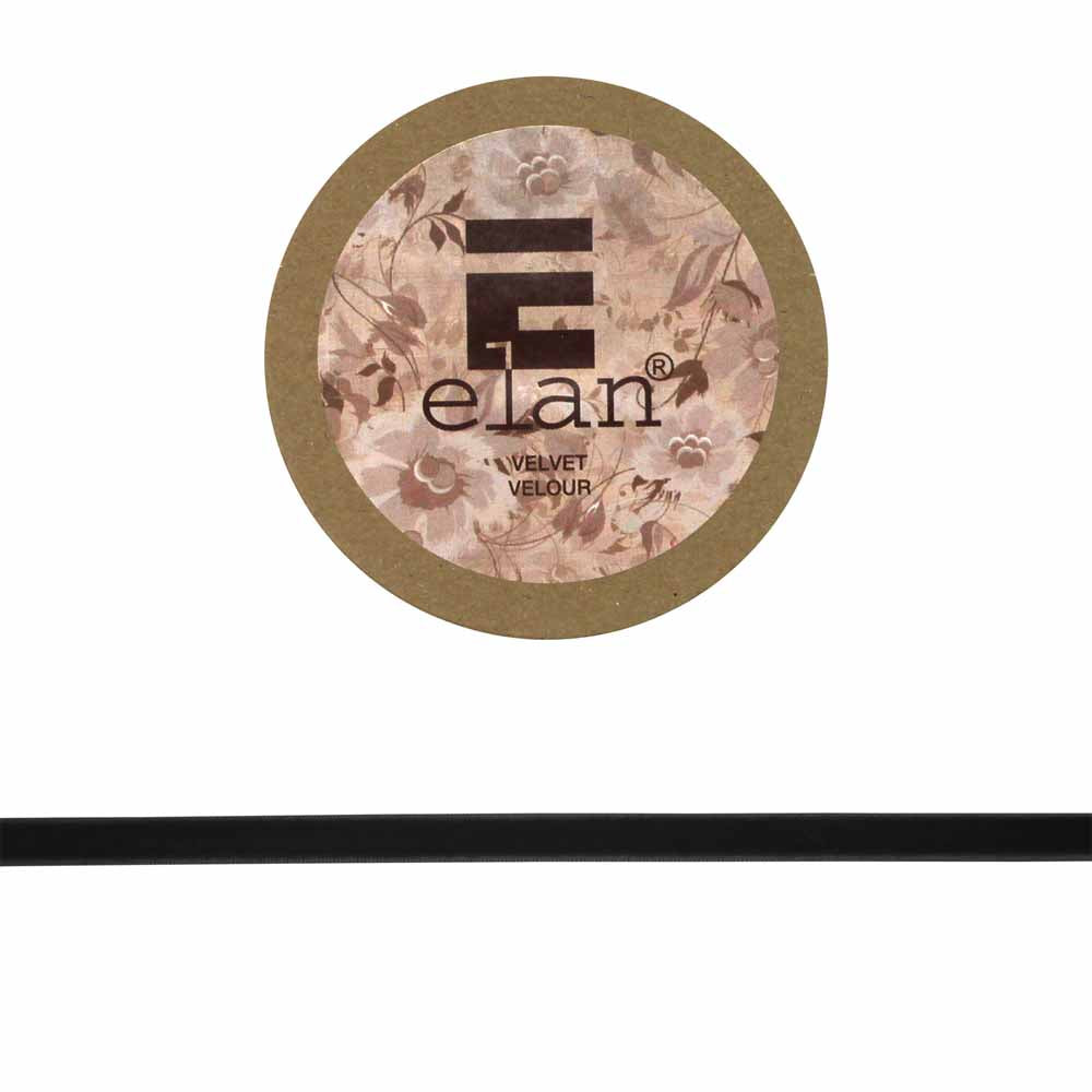 ELAN Double Face Satin Ribbon 9mm x 2m - Black - Full Spool