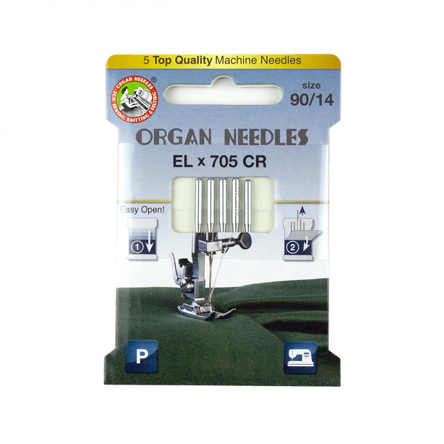 ORGAN Brand ELx705 Chromium Size 90/14 - Serger Needles - 5 Pack