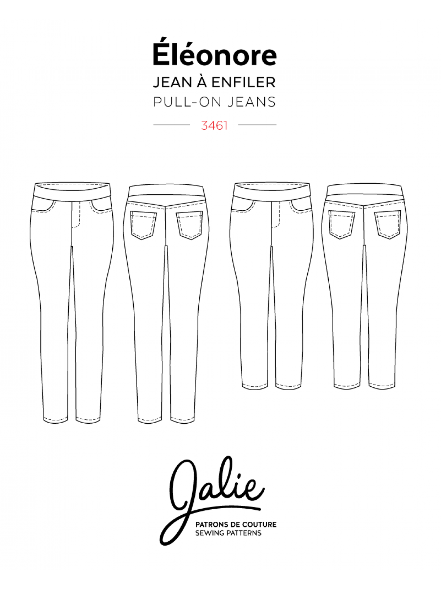 Jalie - 3461 - ÉLÉONORE Pull-On Jeans