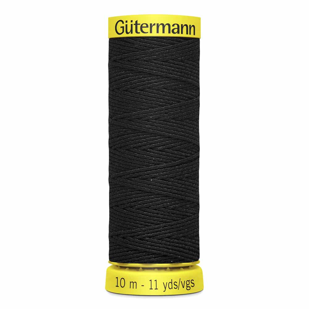 Gütermann Elastic Thread 10m - Black - Riverside Fabrics