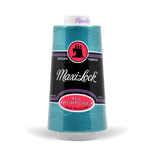 Maxi-lock All Purpose Polyester 50wt Serger Thread - 3000 yards each - Radiant Turquoise