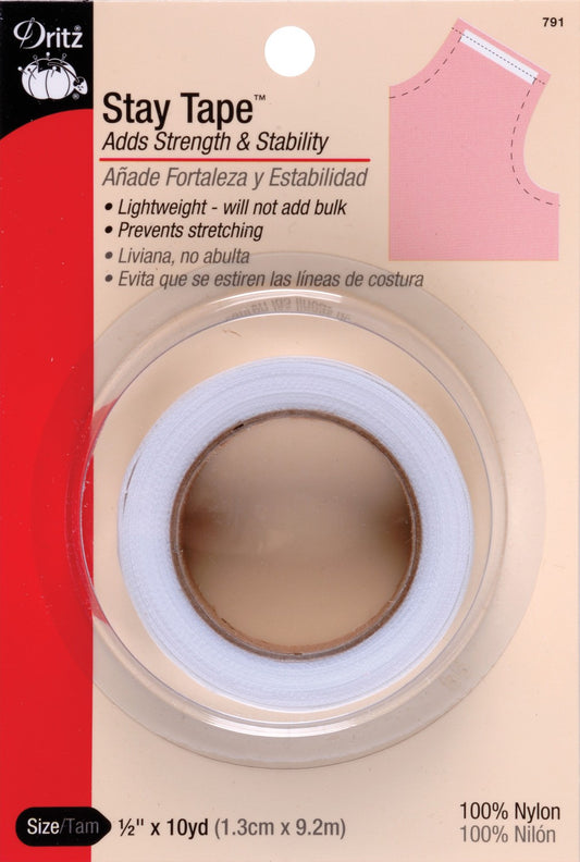1/2in x 10yd Roll of White Stay Tape - Dritz