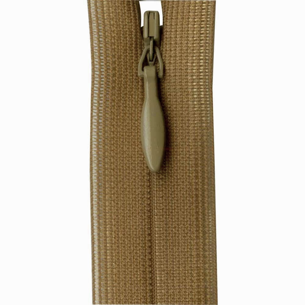 Invisible Closed End Zipper 23cm (9″) - Taupe Brown