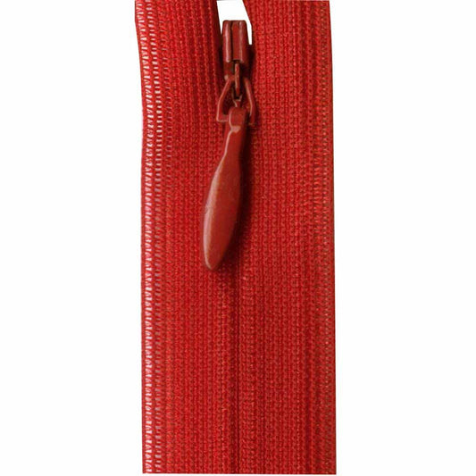 Invisible Closed End Zipper 46cm (18″) - Red
