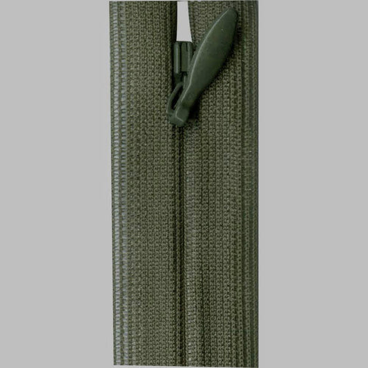 Invisible Closed End Zipper 23cm (9″) - Dark Olive