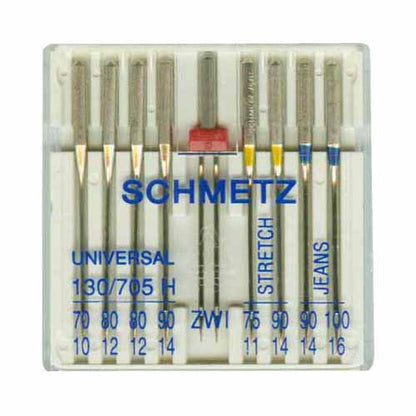 SCHMETZ Combination Pack Needles Carded - Assorted Sizes and Types - 9 count