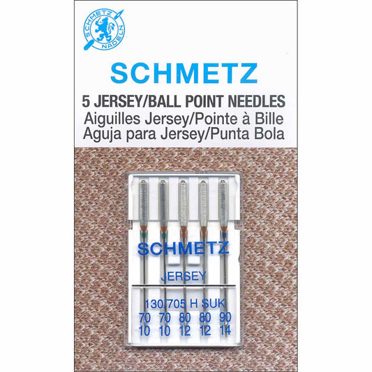 SCHMETZ #1727 Jersey / Ball Point Needles Carded - Assorted Size - 5 count