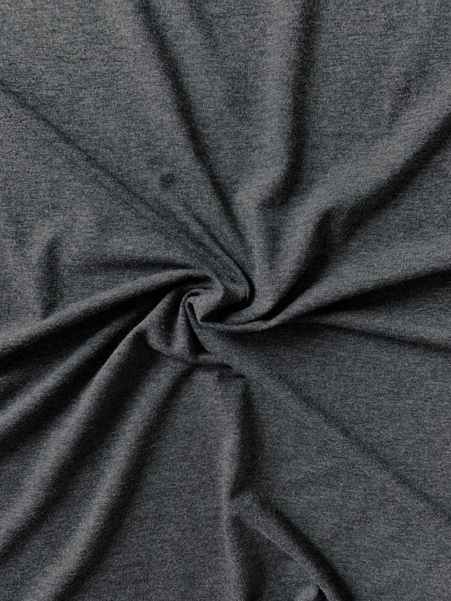Bamboo/Cotton Stretch Jersey - Heathered Charcoal