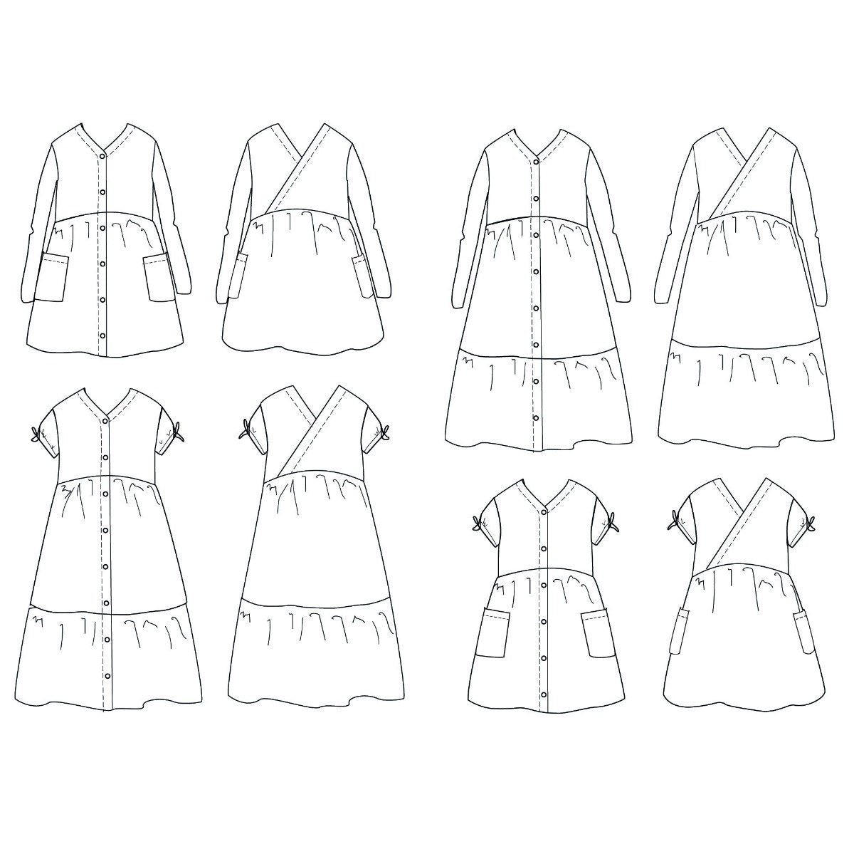 Ikatee - ANNA Child Dress - 3/12Y - Paper Sewing Pattern