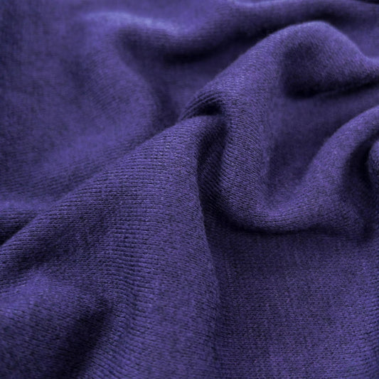 Merino Bamboo Sweater Rib Knit - Dark Purple - Ribbed Knit
