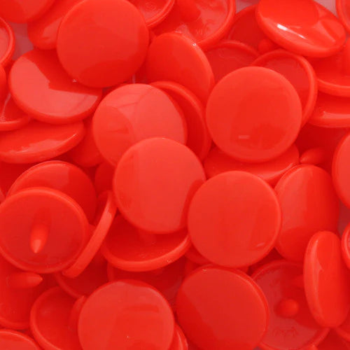 KamSnaps Plastic Snaps Size 20 - B01 Orangey Red - Glossy - Package of 20 Sets