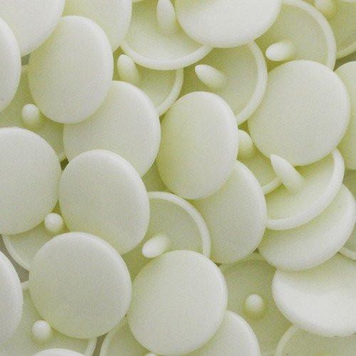 KamSnaps Plastic Snaps Size 20 - B37 Creamy White - Glossy - Package of 20 Sets