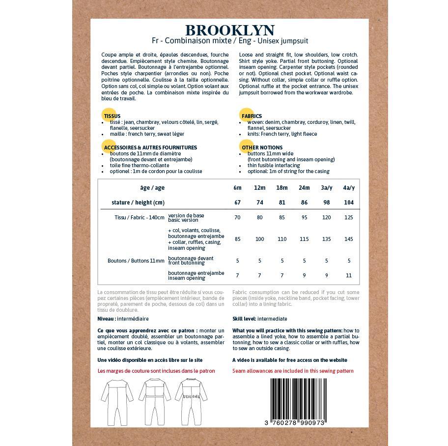 Ikatee - BROOKLYN Jumpsuit - Baby 6M/4Y - Paper Sewing Pattern