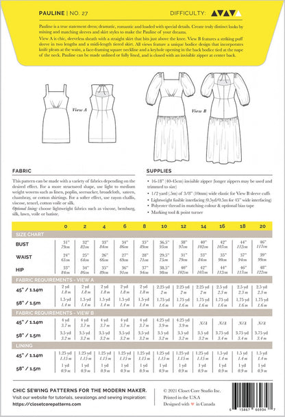 Pauline Dress - By Closet Core Patterns