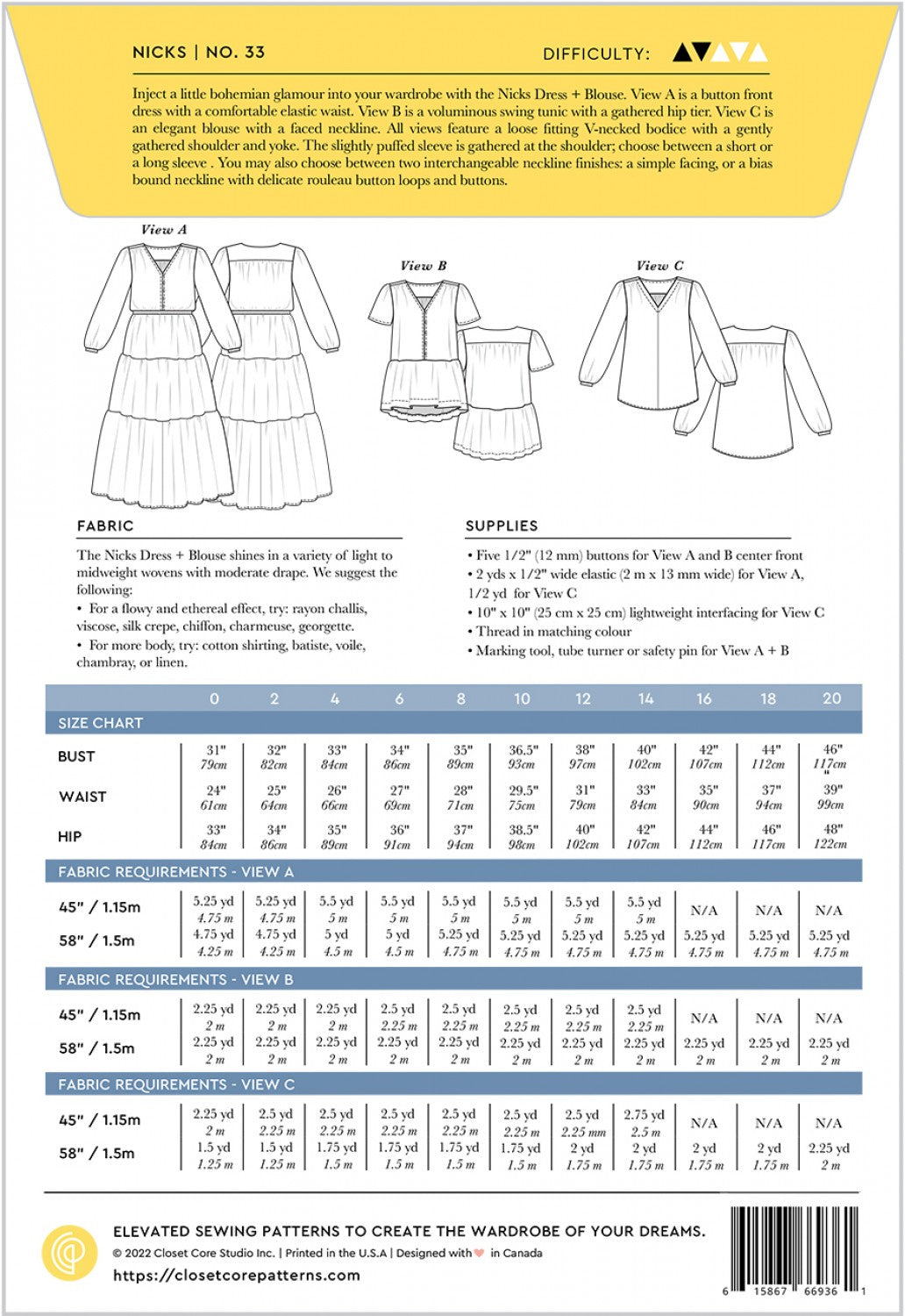 Nicks Dress and Blouse Pattern - By Closet Core Patterns
