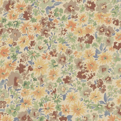 Watercolor Flowers - Fall - Cotton Linen Fabric