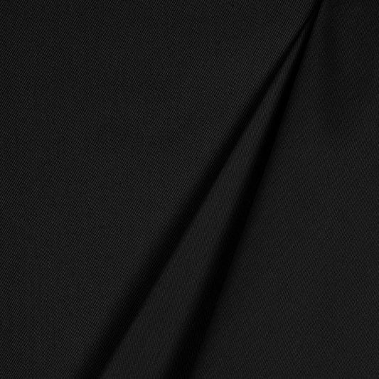 Organic Cotton Spandex  Twill  Fabric - Black