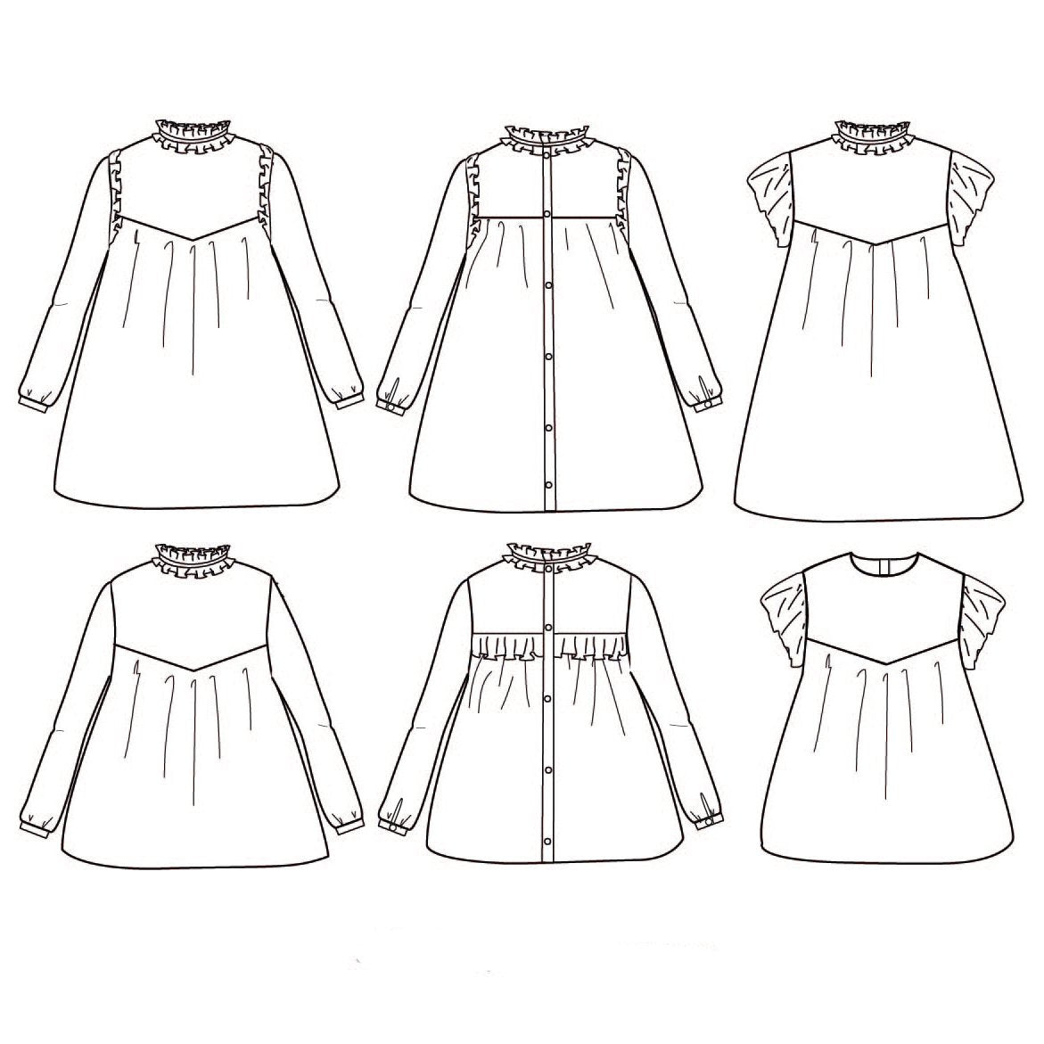 Ikatee - LOUISE Adult blouse & dress - Woman 34/46 - Paper Sewing Pattern