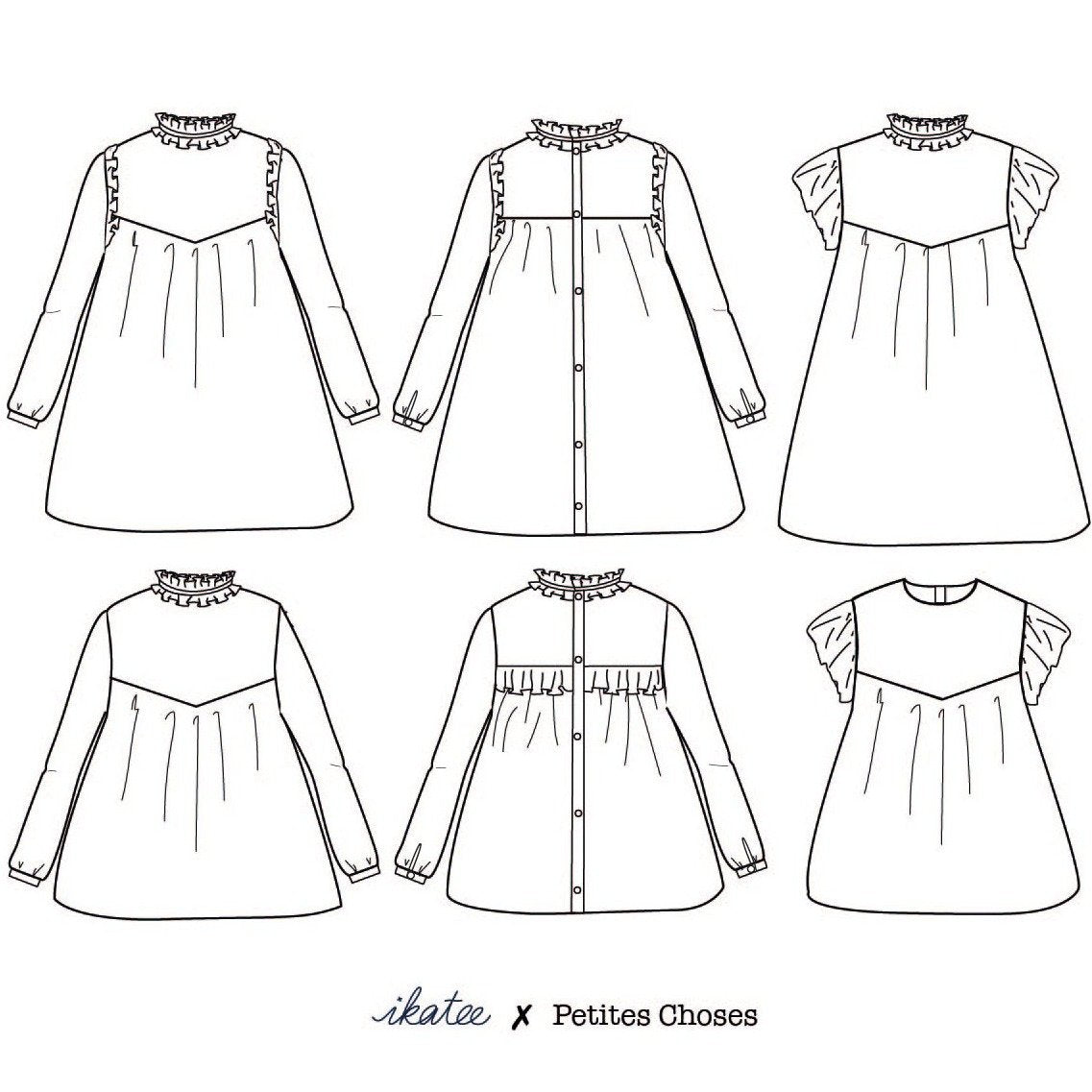 Ikatee - LOUISE Shirt & Dress - Kids 3-12Y - Paper Sewing Pattern