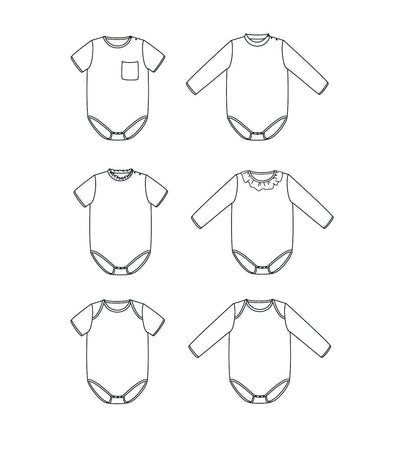 Ikatee - MALMO Baby onesie 1M-4Y - Paper Sewing Pattern
