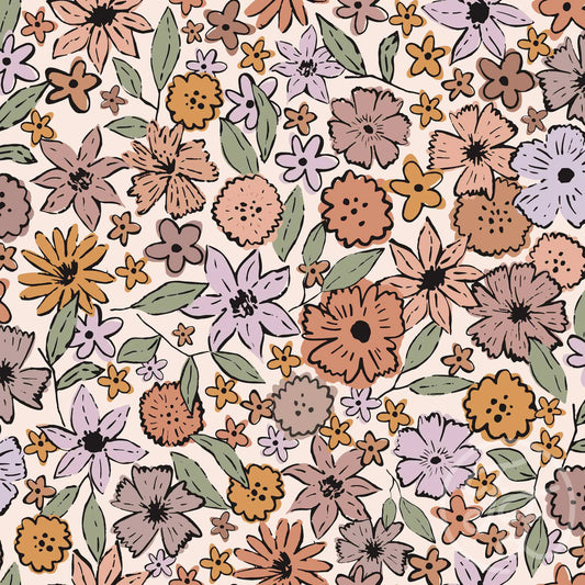 Bohemian Vintage Floral - Eva Catharina Deweerdt   - Cotton Jersey Knit