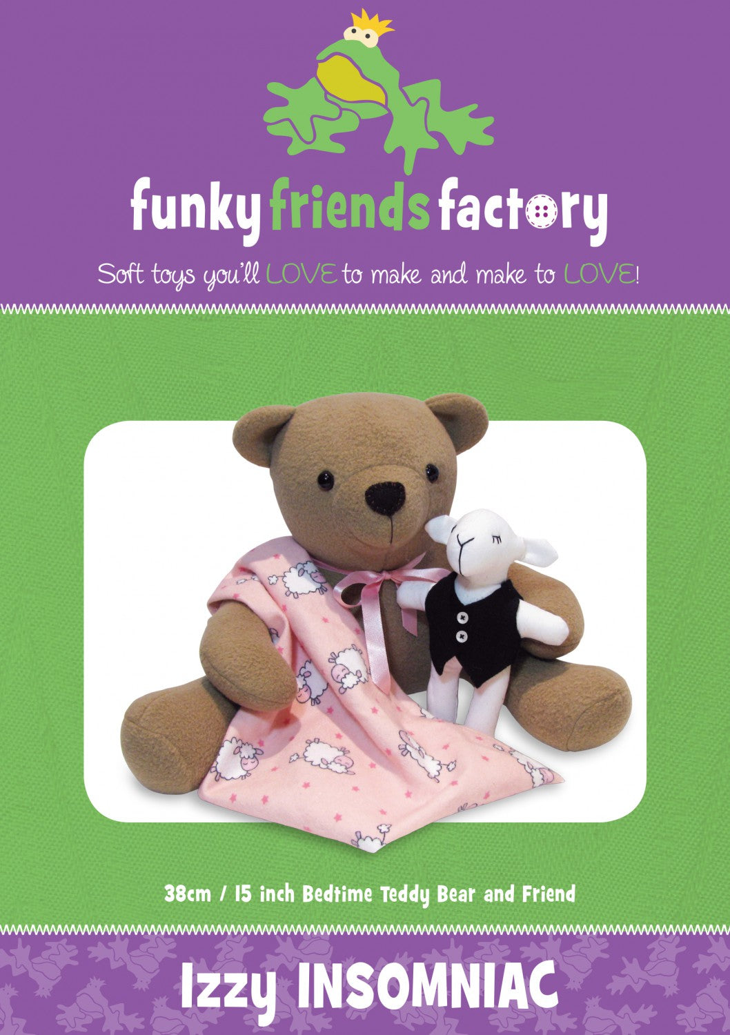 Funky Friends Factory - Izzy Insomniac Teddy Bear and Lamb Toy