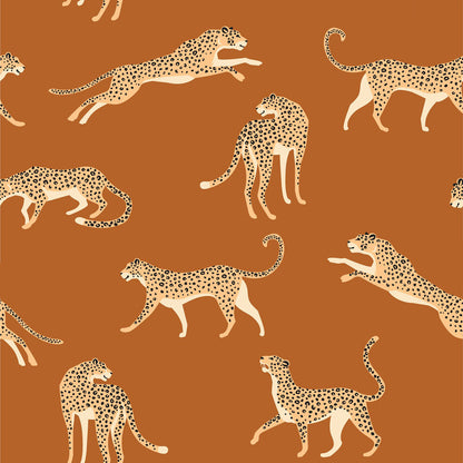 Leopards - Mustard - European Import Cotton Jersey Knit