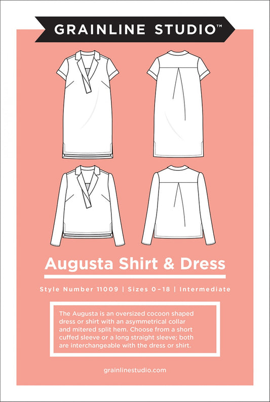Augusta Shirt and Dress Shirt Pattern - Grainline Studio - Sizes 0 - 14