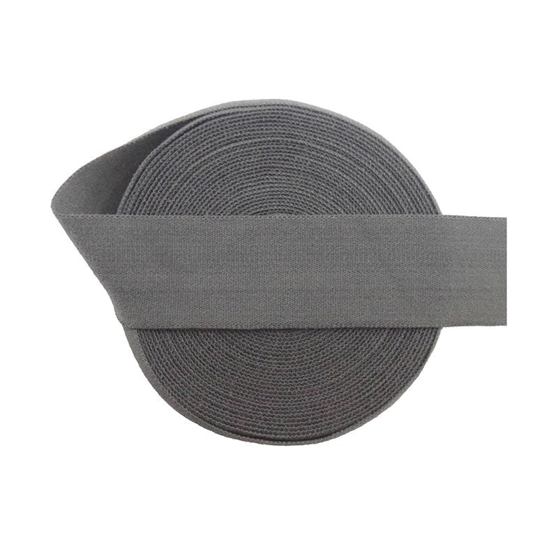 20mm (3/4") Matte Fold Over Elastic FOE - Dark Grey