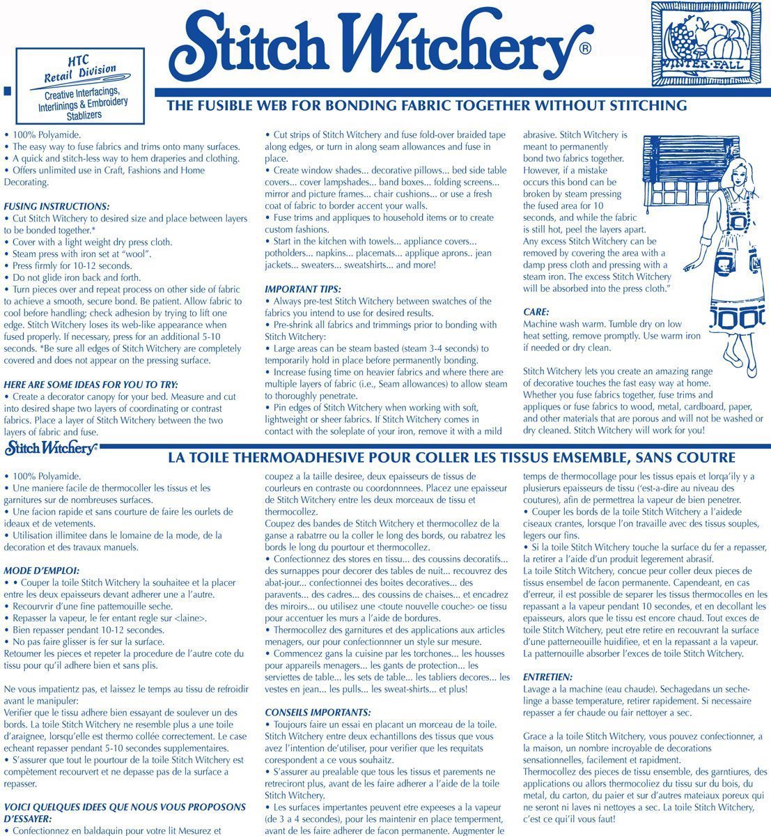 HTC - Stitch Witchery - Fusible web - double sided - 20" wide - 1/2 yard