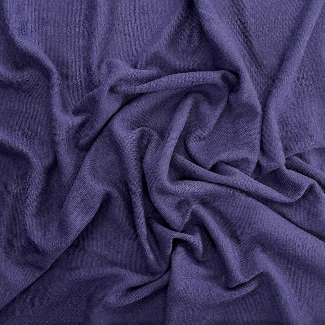 Bamboo Cotton 1x1 Rib Knit Fabric - Dark Purple