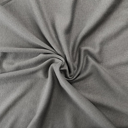 Bamboo Cotton 1x1 Rib Knit Fabric - Warm Grey