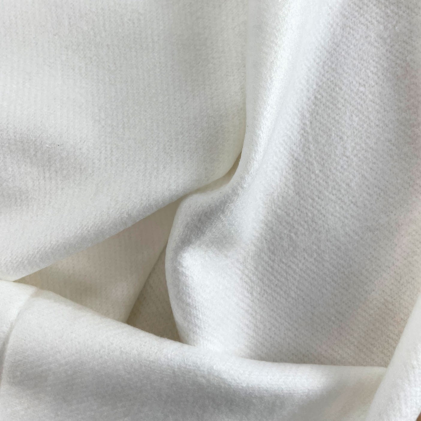 Bamboo Organic Cotton Natural White Fleece Fabric, 340GSM