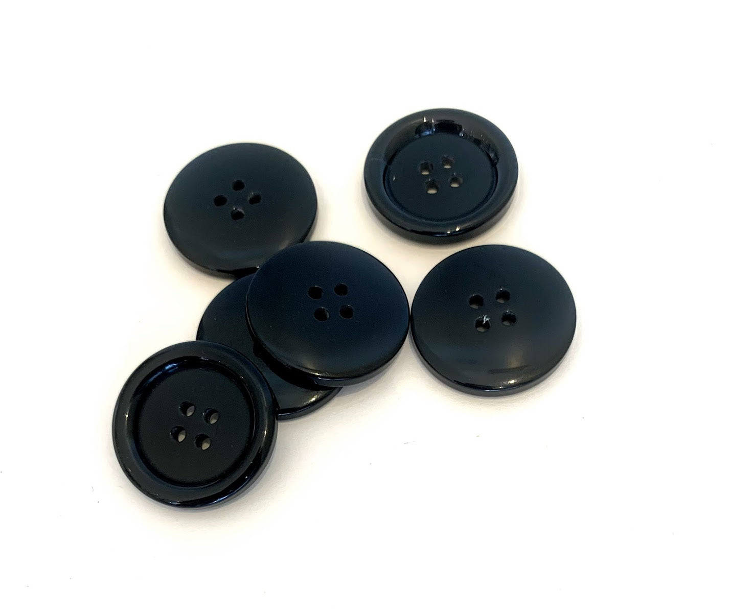 Black Suit Bulk Suit Buttons Size: #30 - 19mm (3⁄4″) -  Set of 5 Buttons