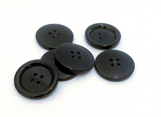Black Suit Bulk Suit Buttons - 25mm (1″) - Set of 5 Buttons