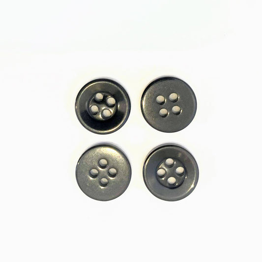 Black Shirt Buttons 4-Hole - 11mm - Set of 5 Buttons