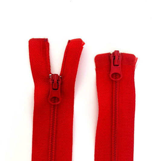 Two Way Separating Zipper - Light Weight #3 Nylon Coil 76cm (30") - Red
