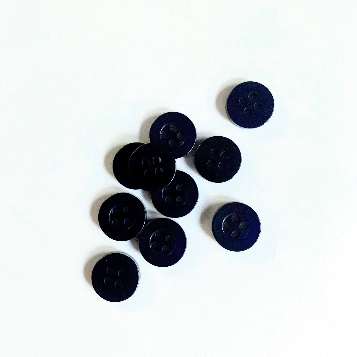 Navy Shirt Buttons 4-Hole - 11mm  - Set of 5 Buttons