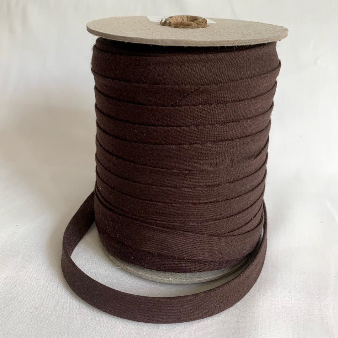 Extra Wide Double Fold Bias Tape 13mm (1/2") - Seal Brown - Bulk / By the Yard