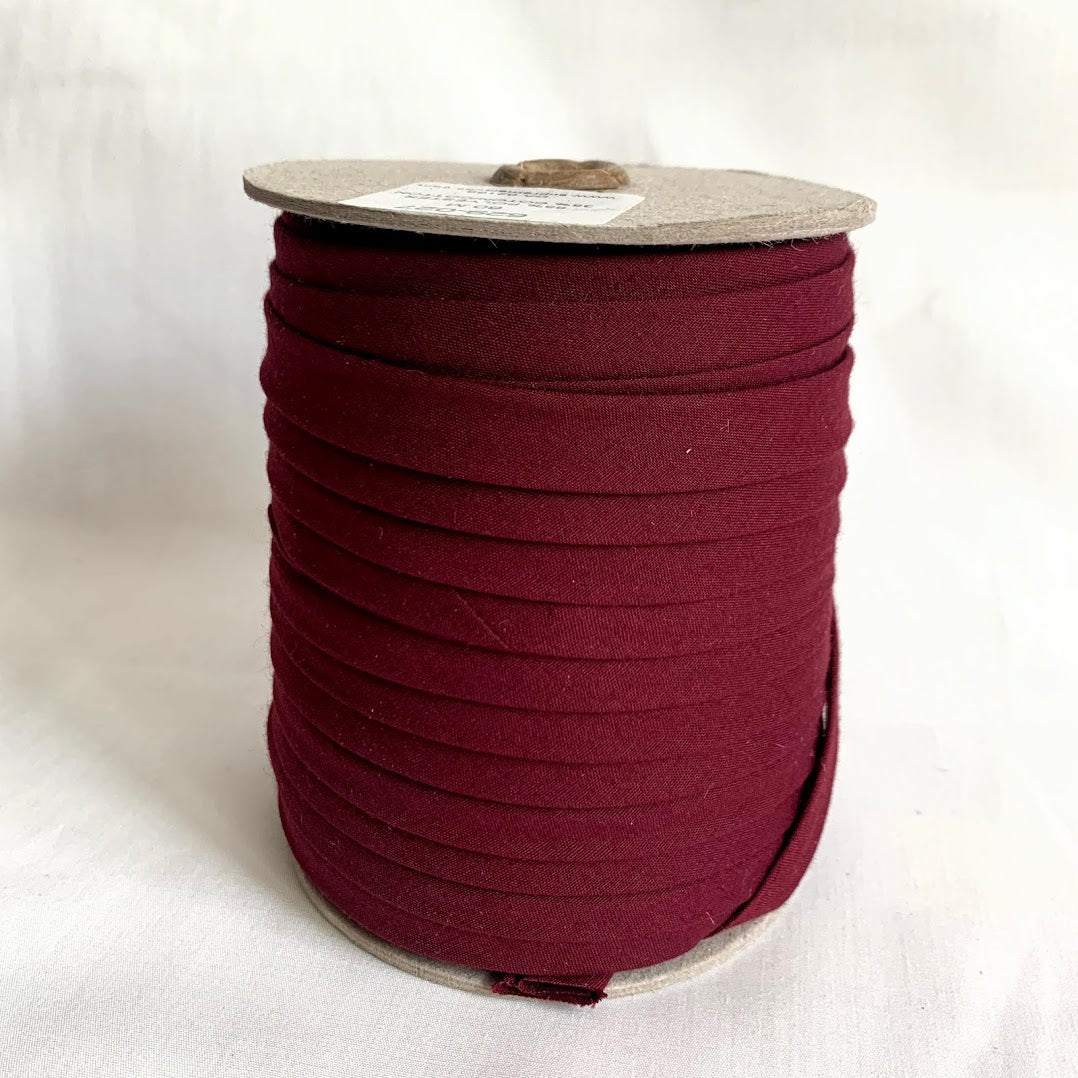 Extra Wide Double Fold Bias Tape 13mm (1/2") - Burgundy - Bulk / By the Yard