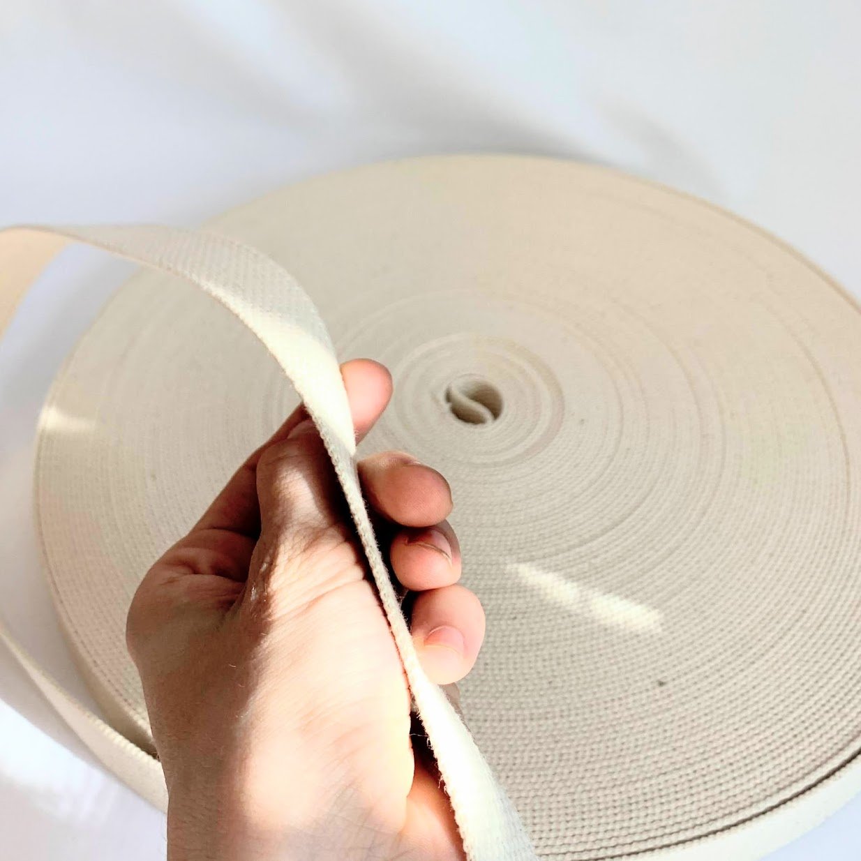 50mm (2 inch) Heavy-weight Cotton Webbing Tape 100% Cotton - Natural - By the Yard