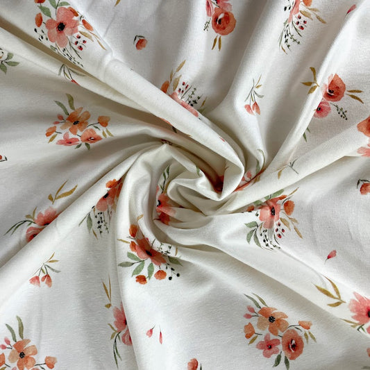 Sweet Flowers - Digital Print - GOTS Certified Organic Cotton Jersey Knit