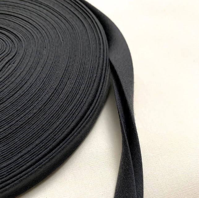 10mm Double Fold Bias Tape - Charcoal Grey - Bulk / By the Yard