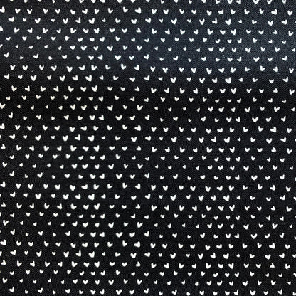 Intermix Wee Gallery Cotton Fabric - Tiny Hearts - Black and White