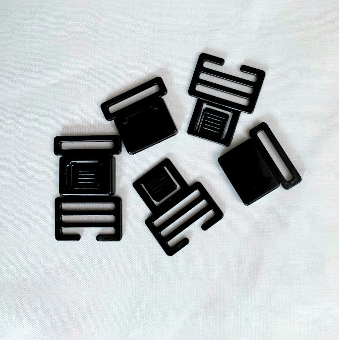 13mm (1/2") Center Release Plastic Buckles - per pair of two